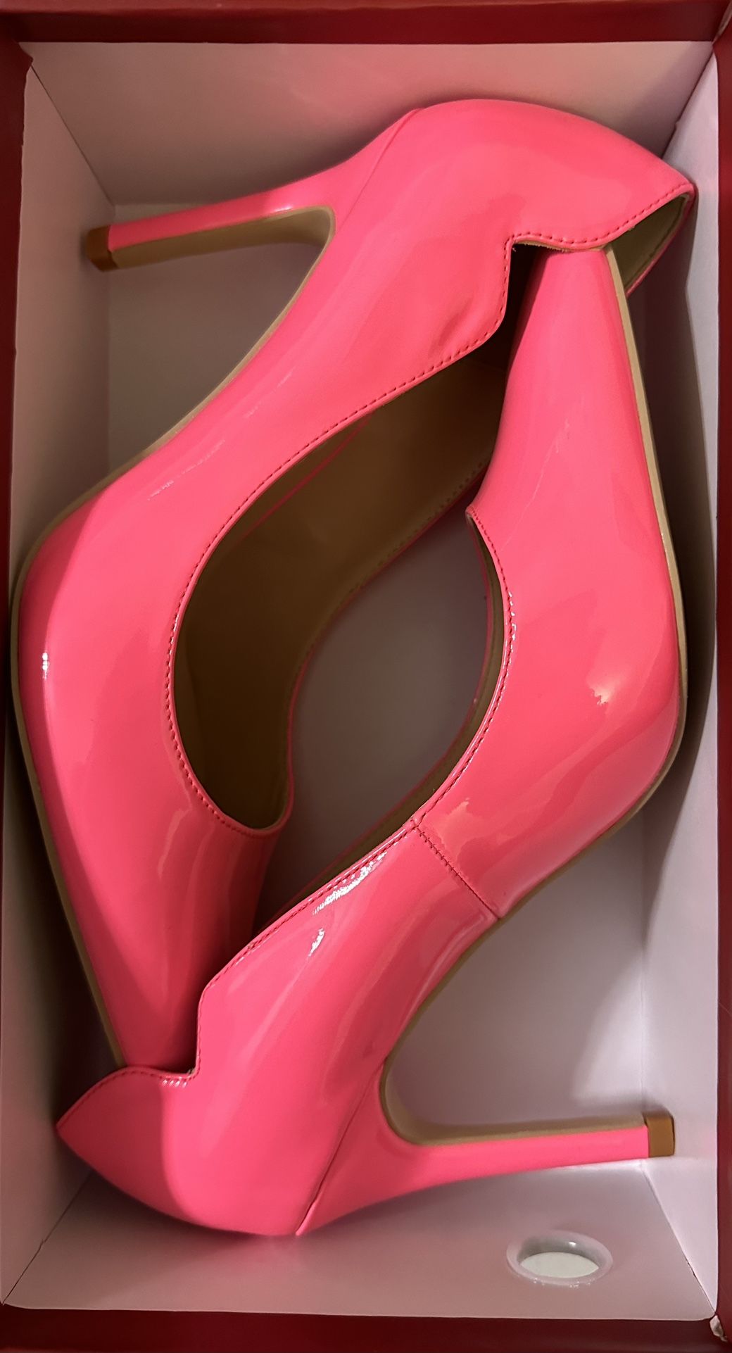 Size 7 JOY IN LOVE Pumps for Women 3.5" Stiletto High Heels Pointy Toe Pumps Heels Shoes, Hot Pink