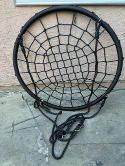 Black Round Rope Net Tree Swing