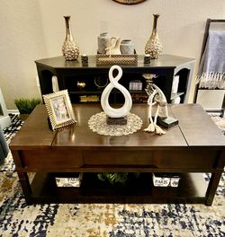 100% Madera Coffee Table ( Mesa de centro elevable con compartimento )