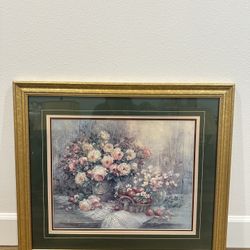 Beautifully Solid Wood Framed Flower Picture 