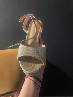 Rose Gold Sparkly Thick Heels