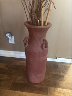 Rustic terracotta floor vase