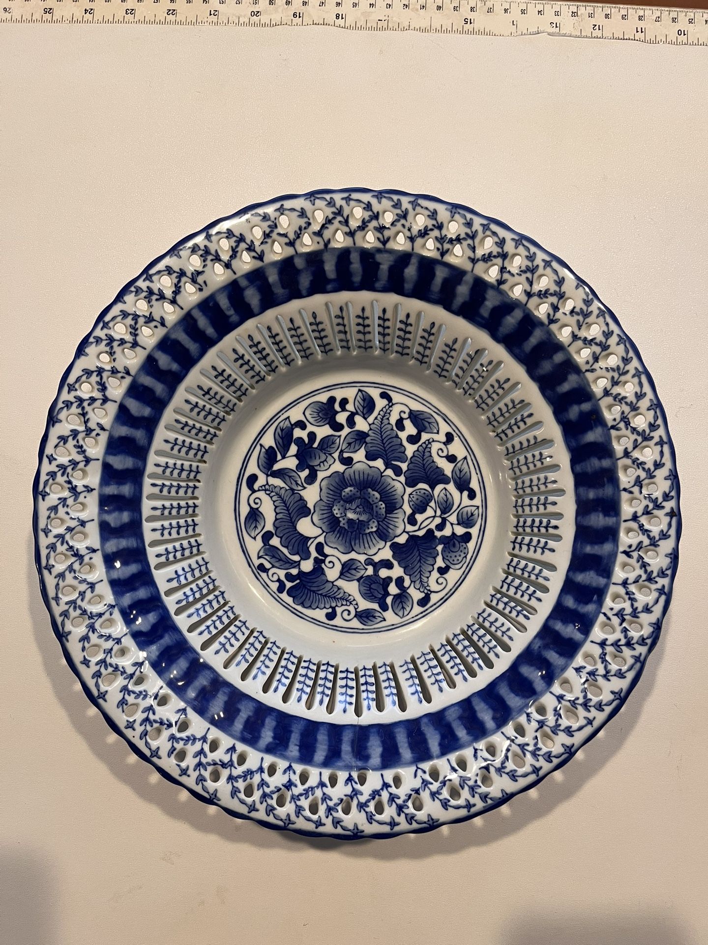 Porcelain 12 Inches Carved Bowl