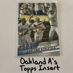Oakland A’s Topps Short Print Insert Card.