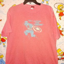 Vintage 2003 Marvel Comics Captain America "Cap Battles The Assassins" Graphic Tee Shirt