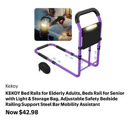 Kekoy Adjustable Bed Rail with Light and Storage Bag