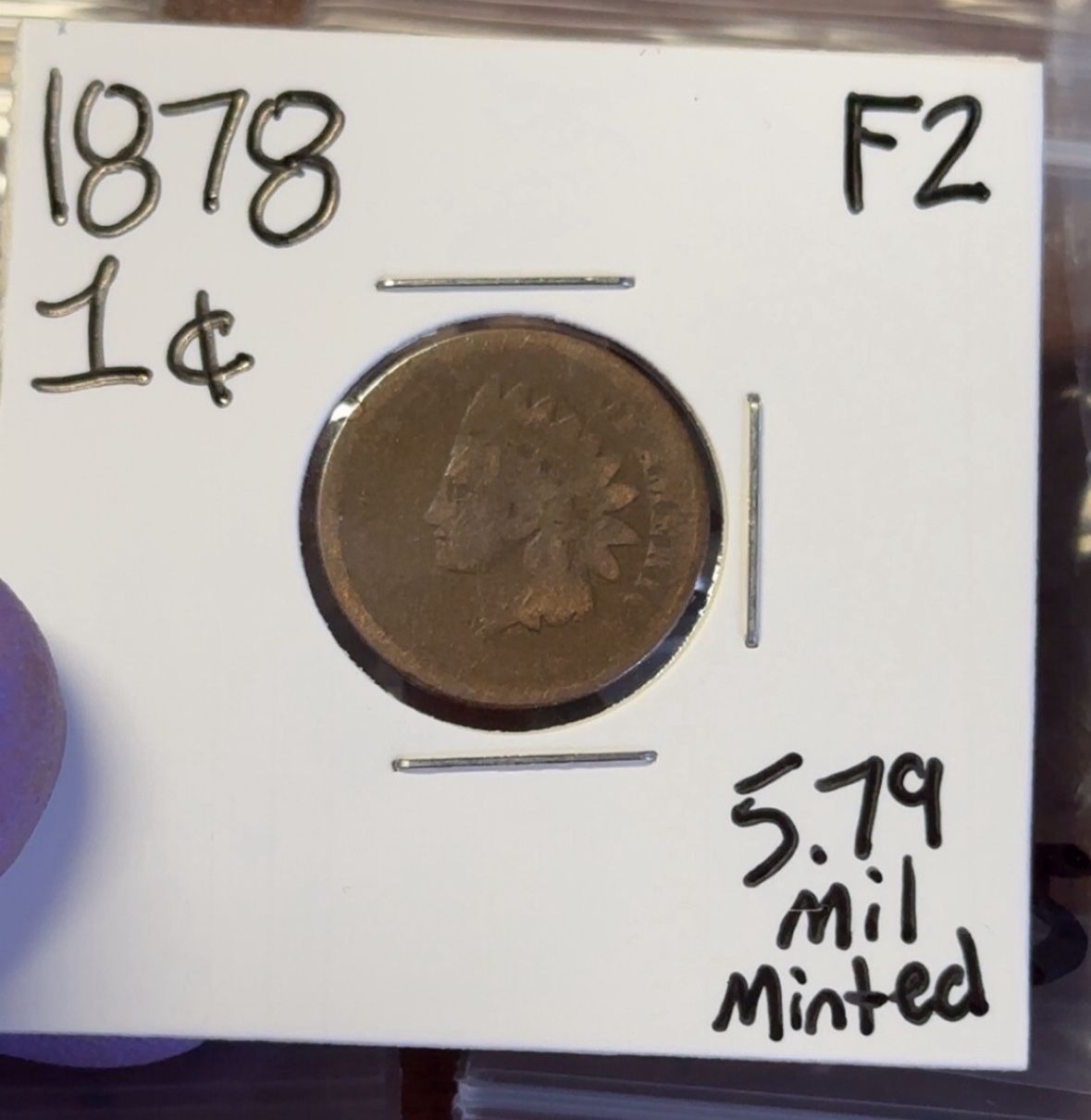 Semi Key Date 1878 Indian Head Penny Fr-02/AG3! Date Visible!