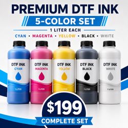 Premium DTF Ink 5-Color Set 1 Liter Each