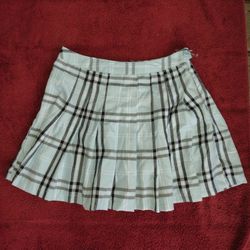 Faded Rose Blue plaid skirt size Medium