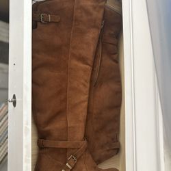 Over the knee suede boots