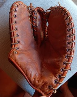 Vintage 1950s DEE FONDY Rawlings T90 Trapper Baseball Glove 1st Baseman’s Mitt