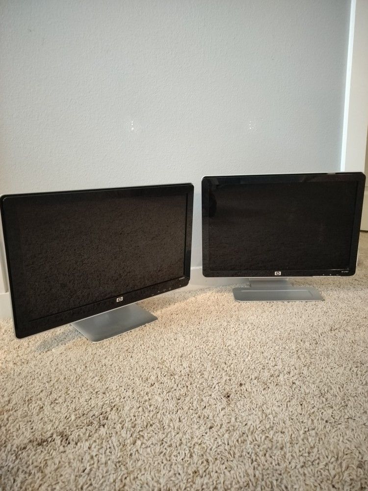 Two Widescreen HP Computer Monitors