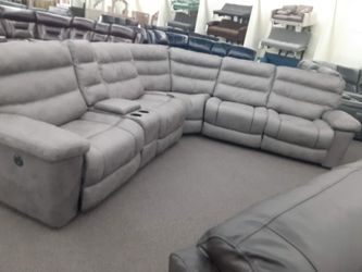 Dark Grey Reclining Sectional Sofa