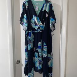 Blue Flower Dress - 24W
