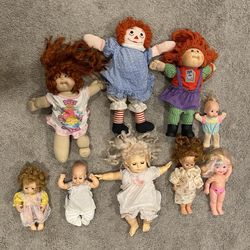 Vintage Dolls Cabbage Patch Raggedy Ann And Others