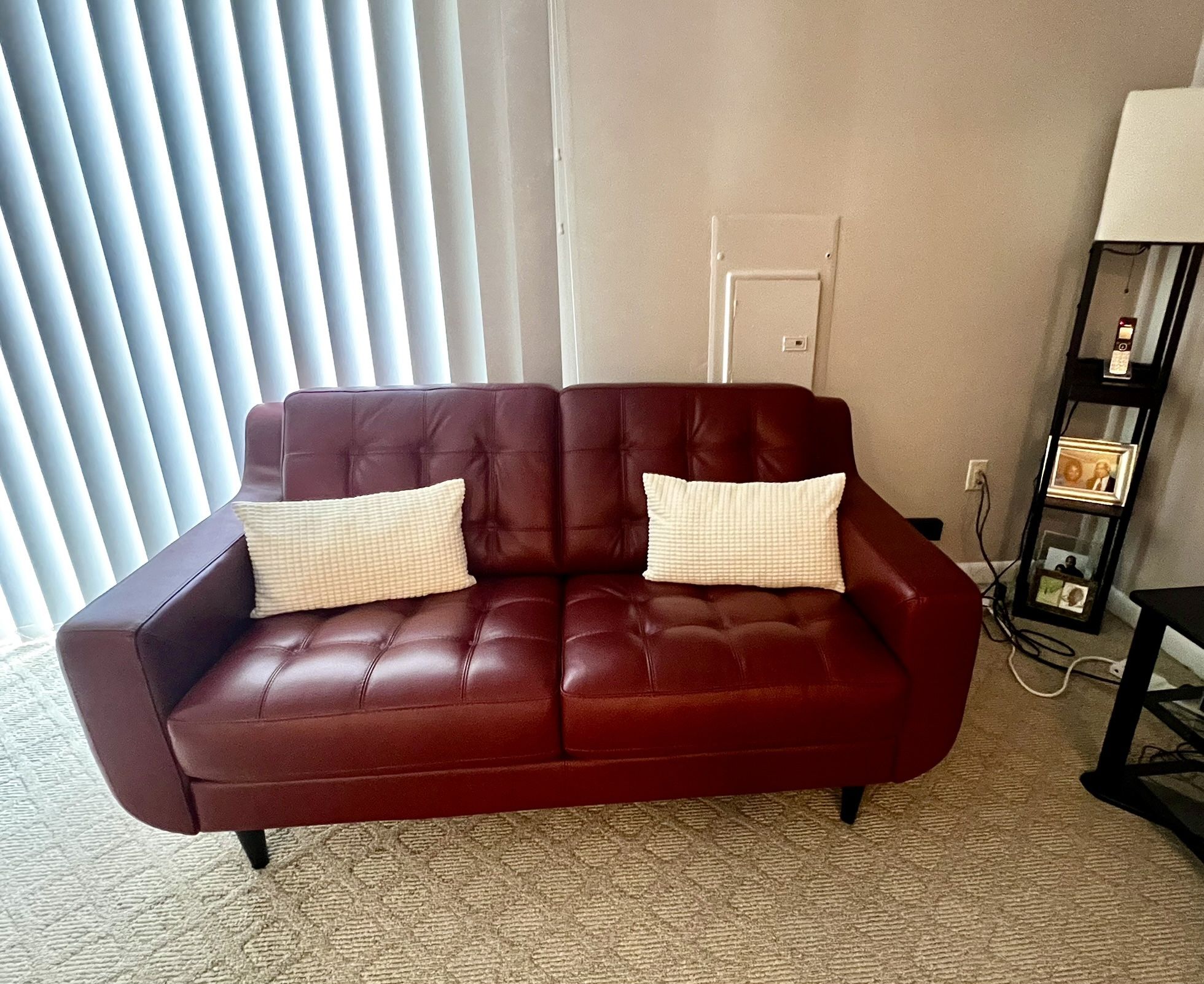 Red Leather Metropolis Sofa/Loveseat