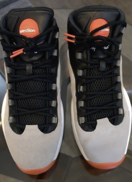 Reebok Men's Pump Question Iverson Basketball Black Steel Orange M44090 Sz 11