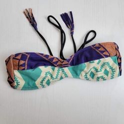 Tallow Geometric Pattern Swim Top Size 4