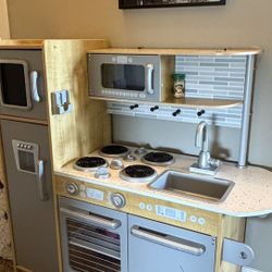 Play Kitchen with Cooking Set And Fruit/Food