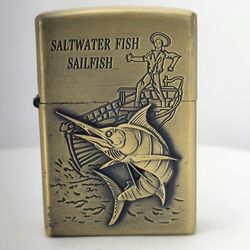 3D Carved Saltwater Sailfish Sail Boat Swordfish Fishing Catch Lighter, Windproof
