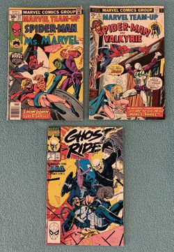Vintage Marvel Spider-Man Team-Up Comic Books & Ghost Rider Comic Book