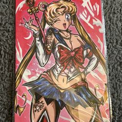 Sailor Moon w/ Tattoo Metal Poster 