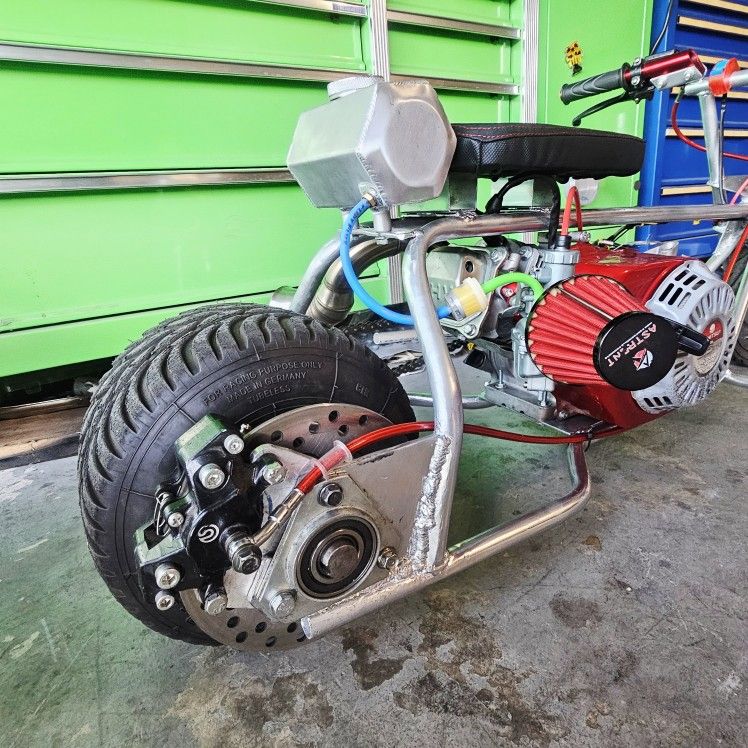 ☆NEW BUILD☆ Mini Drag Bike ☆ Brembo Hydraulic Brakes ☆ Custom Stainless Steel Exhaust ☆ Custom Aluminum Gas Tank ☆ Live-Axle Rear Gokart Rear Minibike