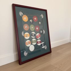 Framed Billiard Balls Wall Art Print