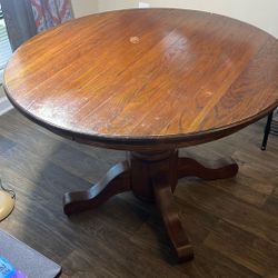 Vintage Oak Pedestal Table