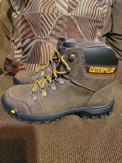Men's Caterpillar Soft Toe Work Boots Size 8