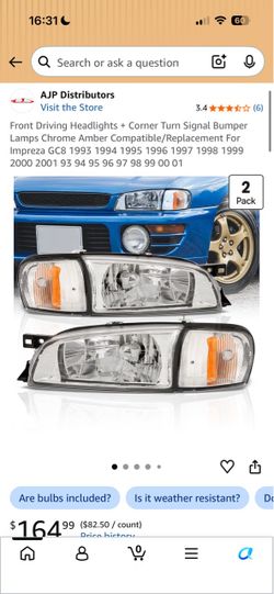 2001 subaru impreza headlight assembly