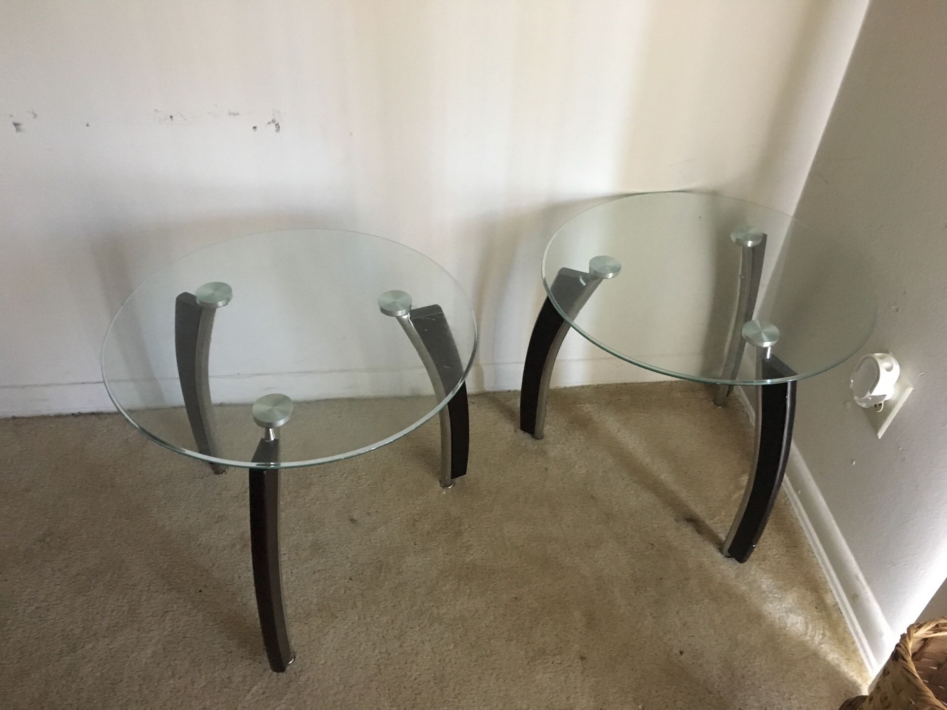 Glass End Tables (2)