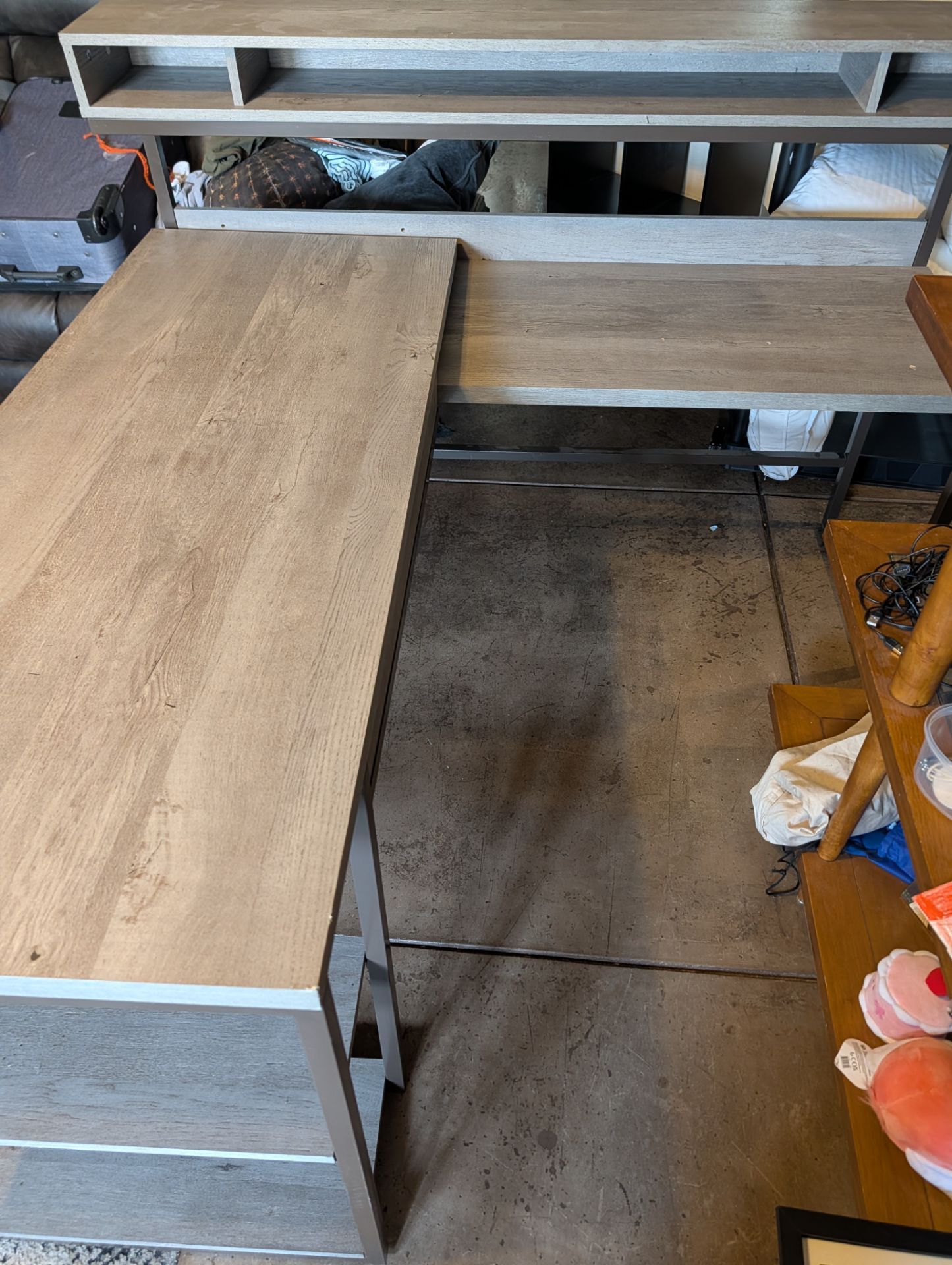 Desk and shoe cubby set
