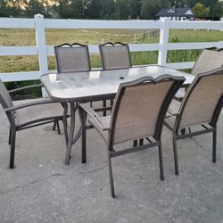 Aluminum Patio Table & 6 Chairs