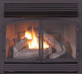 Duluth Forge 35-in W 32000 -BTU Black Vent-free Dual-Burner Gas Fireplace Insert.  Model #FDF400T-ZC Reg. Price $1089