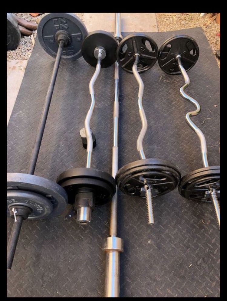 Olympic weight plates,curl bars,Straight Bar,dumbbells,Power,curl bars,Straight Bar,dumbbells,Power rack squat Cage,trees Stand. Work out Bench Press