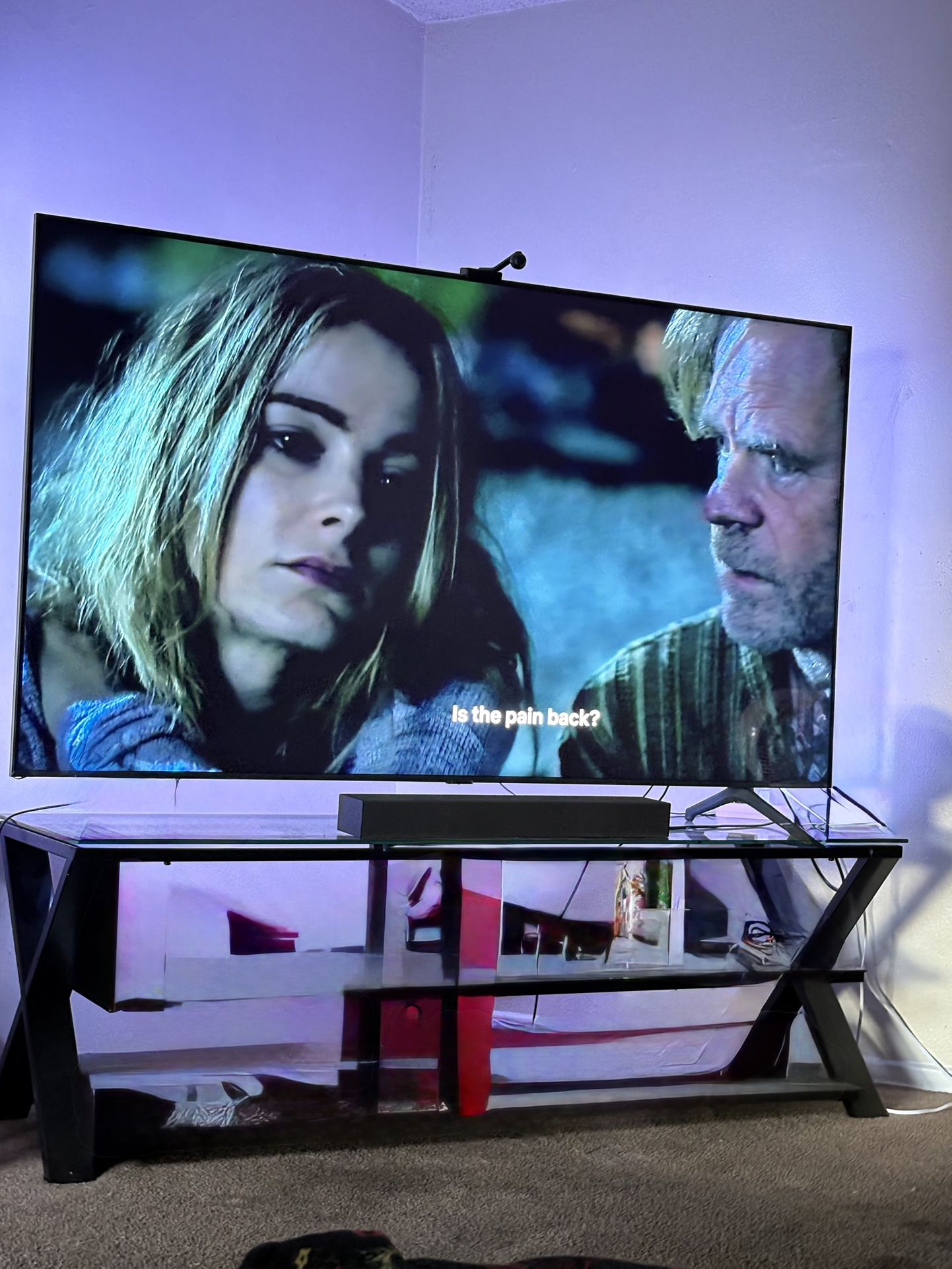 Samsung 75” With Groove Lights Attached  With Stand