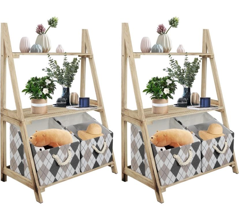 2 Set Ladder Shelf/2 Piesas Repisa De Escalera