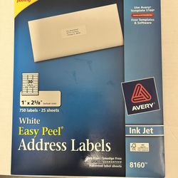 Avery - (750) - Address Labels - (New) 1" X 2 - 5/8"