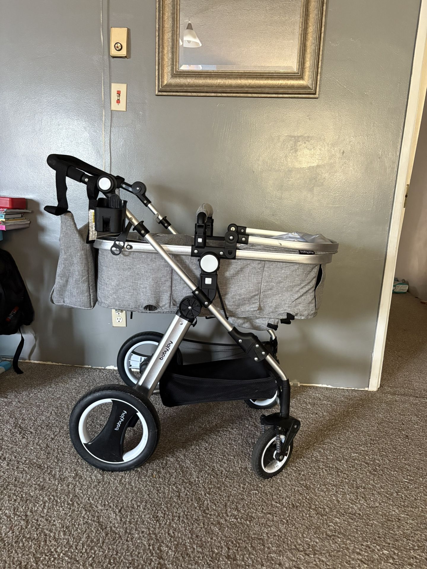 BABY JOY Baby Stroller, 2-in-1 Convertible Bassinet Reclining Stroller