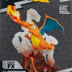 Pokemon Charizard Deluxe Collector's Statue - 13-Inch Flame Pokemon Figure with Light-Up Function