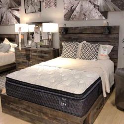 Queen Size Multicolor Panel Bed By Ashley 🌟New Brand🔥Great Financing Options 👍