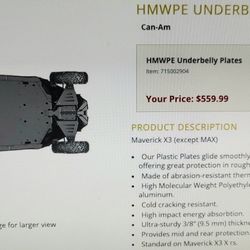 Can Am X3 Skid Plates For 2 Seat