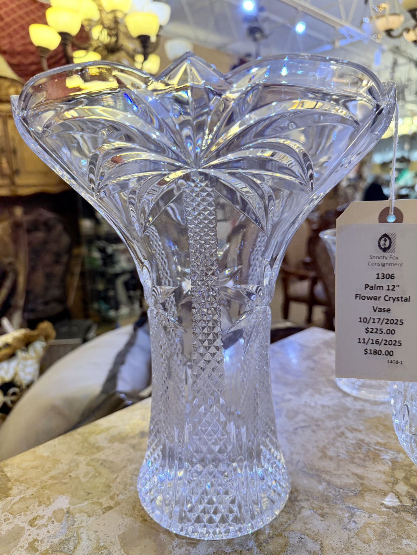 Palm 12” Flower Crystal Vase 50% OFF OFFER!!!