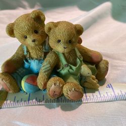 1995 Cherished Teddies TRAVIS and TUCKER “We ‘re in This Together “ BOY BEARS 