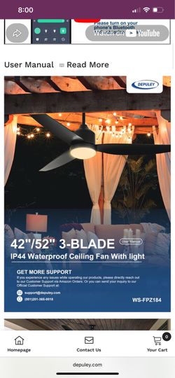 Gazebo outdoor patio ceiling fan