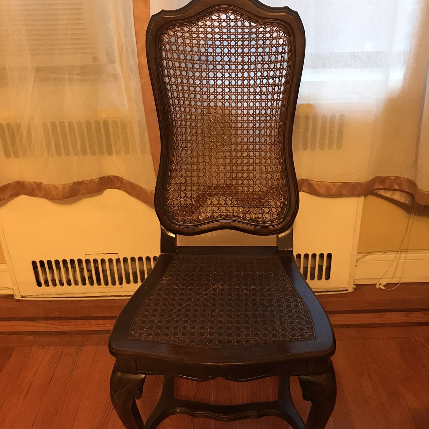 Vintage Italian Cane High-Back Accent Chair