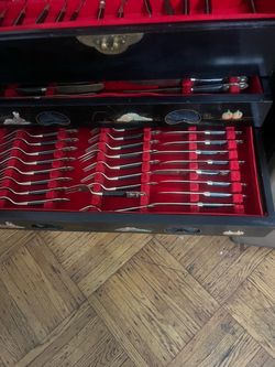 Vintage oriantal silverware set