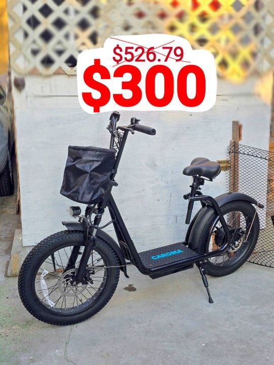 Caroma Foldable Electric Scooter Adults, 20" Fat Tire Electric Bike with 48V Battery, Up to 30Miles & 20MPH, Adult Electric Bicycles for Commuting