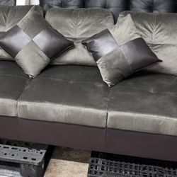 Modern Two-Tone Tufted Sofa ( incomplete)
